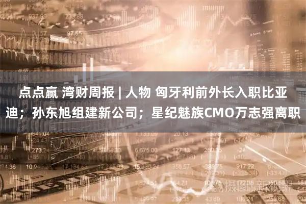 点点赢 湾财周报 | 人物 匈牙利前外长入职比亚迪；孙东旭组建新公司；星纪魅族CMO万志强离职