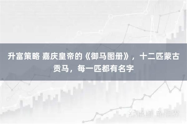升富策略 嘉庆皇帝的《御马图册》，十二匹蒙古贡马，每一匹都有名字