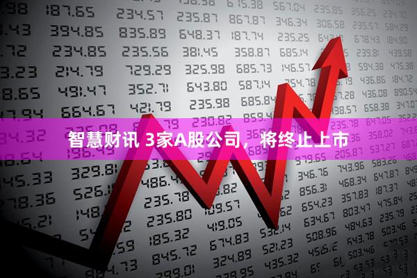 智慧财讯 3家A股公司，将终止上市