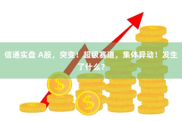 信通实盘 A股，突变！超级赛道，集体异动！发生了什么？